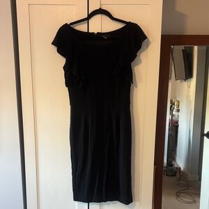 Classic Black Ruffle Sleeve Women's Dress